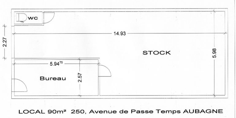 Aubagne Location Activités-Entrepôts 90m2 116-26